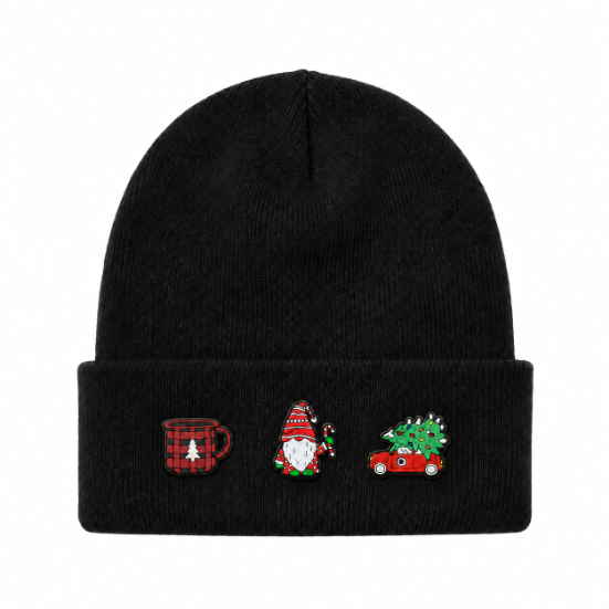 Kids/Tweens' Customizable Christmas Knit Hat with Removable Charms
