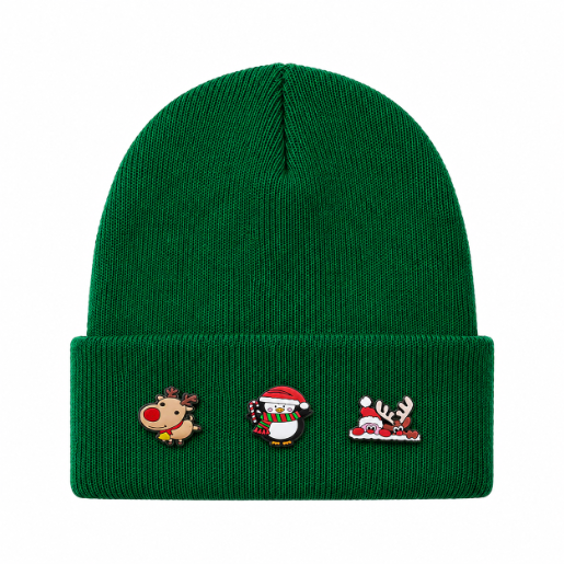 Kids/Tweens' Customizable Christmas Knit Hat with Removable Charms