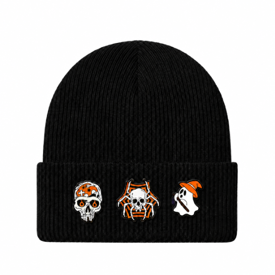 Adults Customizable Halloween Knit Hat with Removable Charms