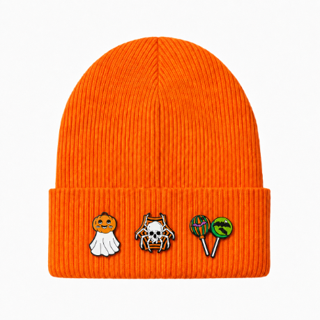 Kids/Tweens' Customizable Halloween Knit Hat with Removable Charms