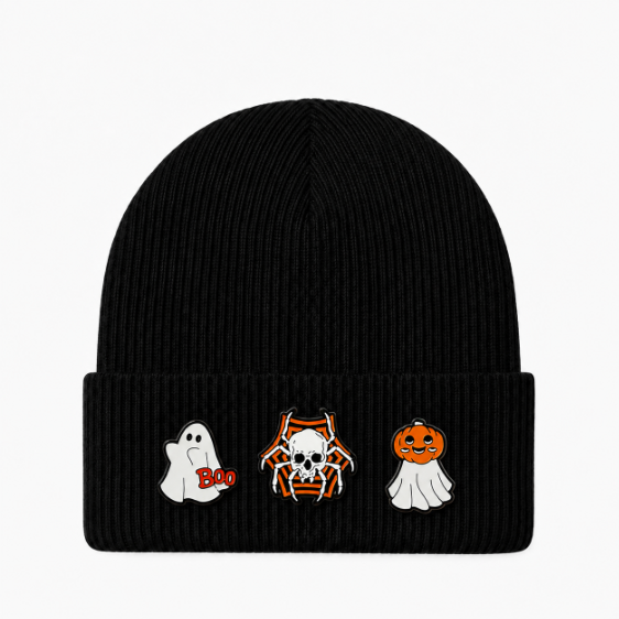 Kids/Tweens' Customizable Halloween Knit Hat with Removable Charms