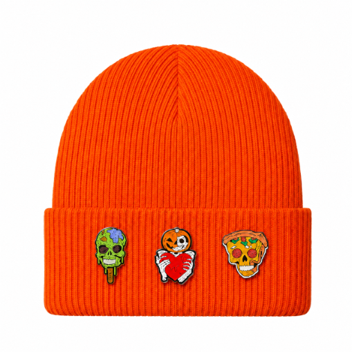 Kids/Tweens' Customizable Halloween Knit Hat with Removable Charms