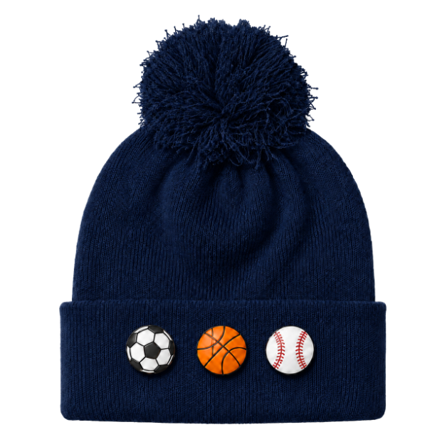 Kids/Tweens' Knit Pompom Hat with Removable Charms