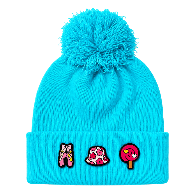 Kids/Tweens' Knit Pompom Hat with Removable Charms