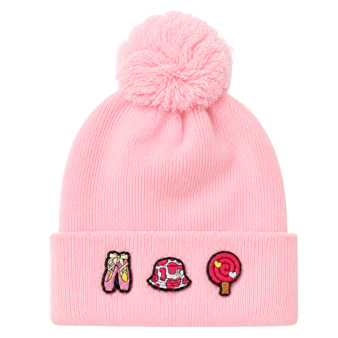 Kids/Tweens' Knit Pompom Hat with Removable Charms