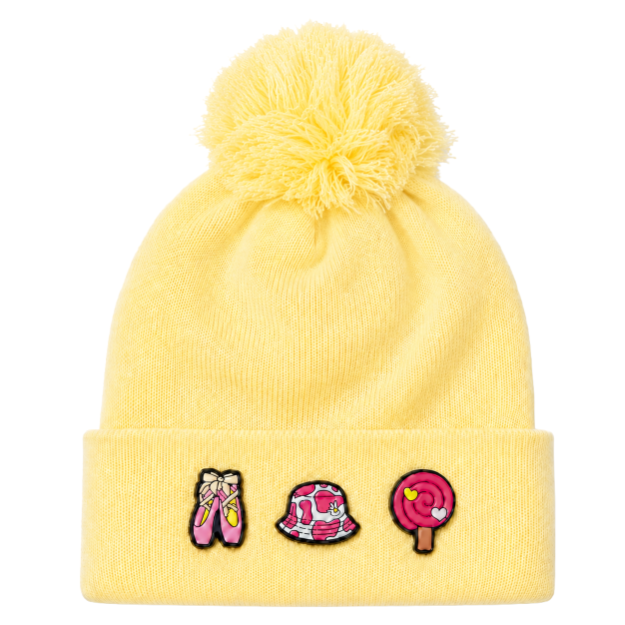 Kids/Tweens' Knit Pompom Hat with Removable Charms